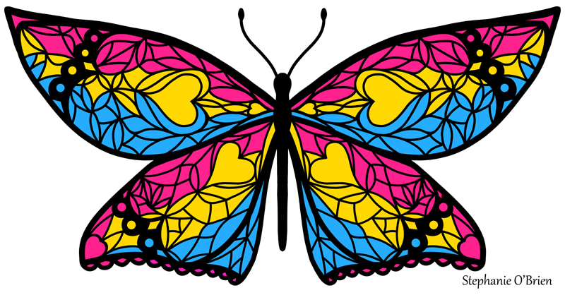 Butterfly pride flag - Pansexual