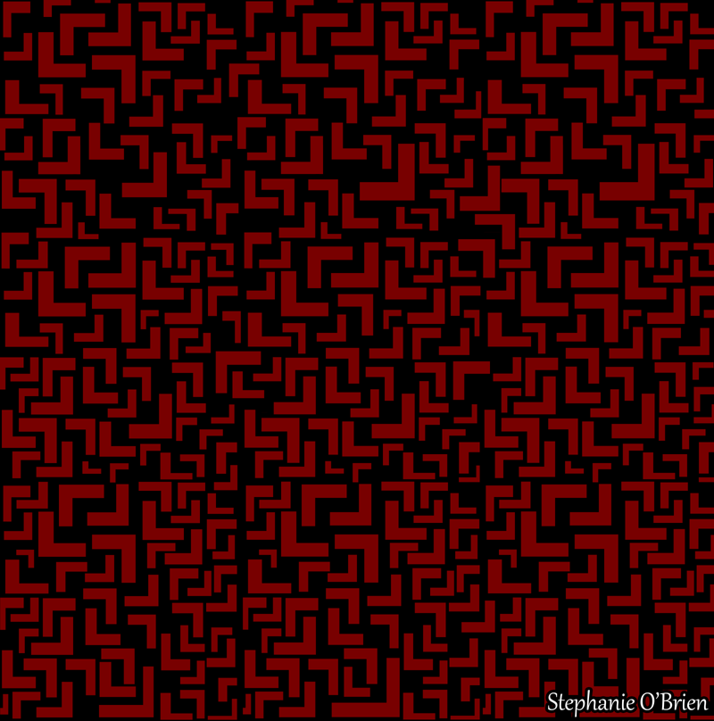 Staticky red glitches in a black void.