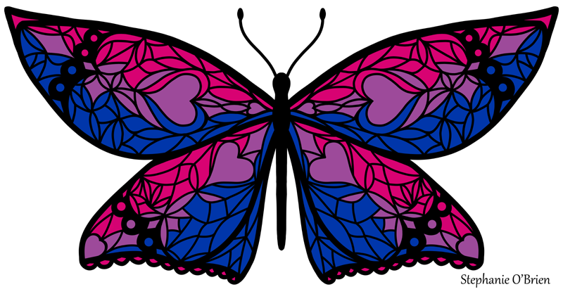 Butterfly pride flag - Bisexual