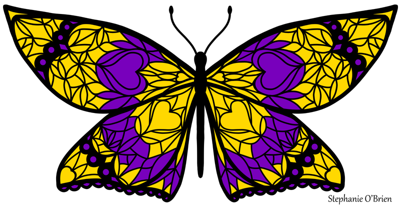Butterfly pride flag - Intersex
