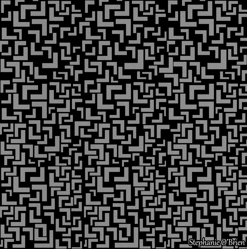 A staticky pattern of silver glitches in a black void
